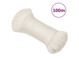 Vidaxl Corda De Trabalho 3 Mm 100 M Polipropileno Branco