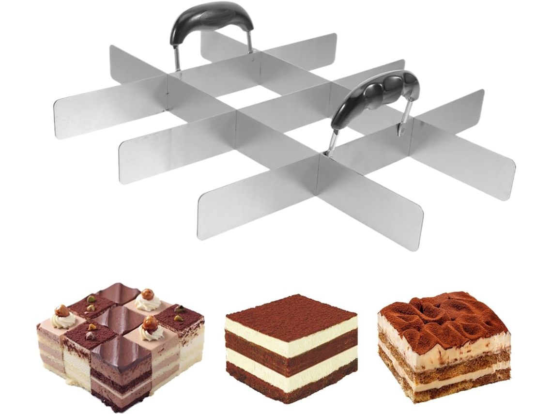 Cortador De Bolo Quadrado Em Aço Inoxidável Com Cabo, Utensílio De Confeitaria Para Pudim, Arroz, Restaurante, Casa