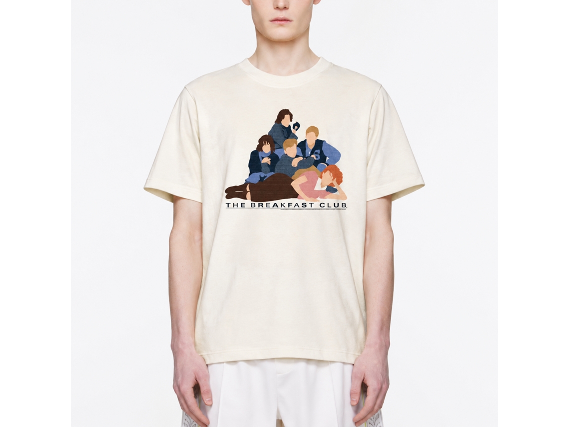 Rockinstone Breakfast Club Movie Vector Club Solid Natural Adult T-shirt Size:s