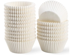 lcsformas De Muffin Padrão Naturais, 500 Unidades, Inodoras, Próprias Para Alimentos E Com Papel Manteiga, Brancas
