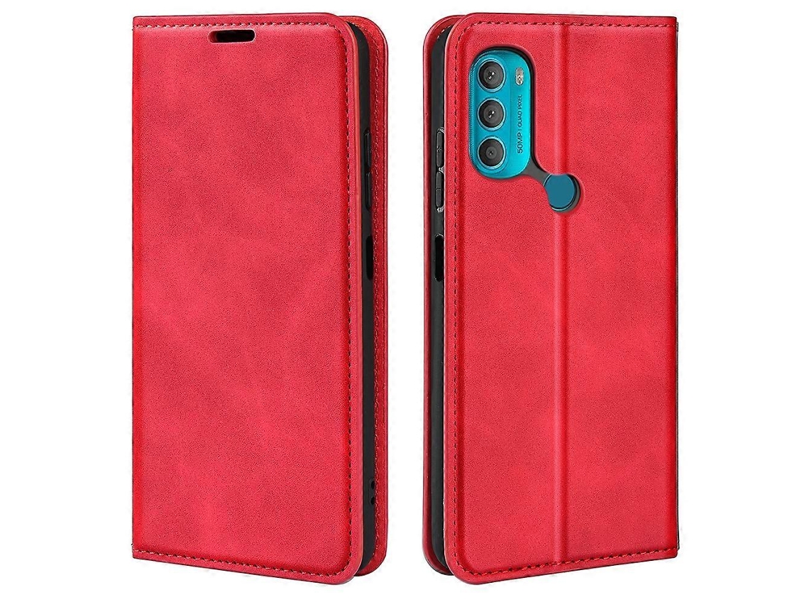 Capa De Couro Com Sucção Magnética Retrô Para Motorola Moto G71 5g