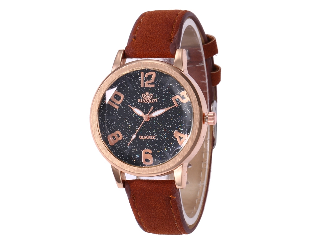 Reloj De Cuarzo Con Correa De Cuero Estilo Simple Y Moderno Universal (café)