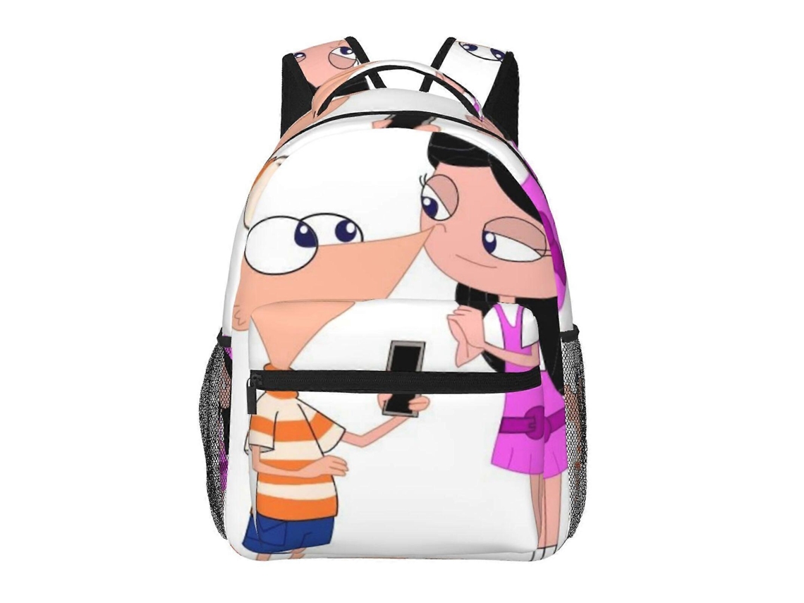 Mochila Phineas E Ferb Para Estudantes, Estilosa E Leve, À Prova Dágua E Com Alça De Ombro Ajustável. Olysi Shop