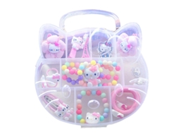 15 Peças Conjunto De Acessórios Capilares Para Menina Gatinho Fofo Colar Pulseira Clips De Cabelo Leve Infantil