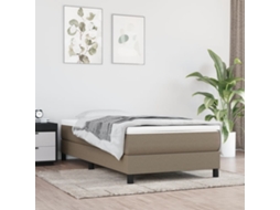 Vidaxl Cama Com Molas/colchão 90x200 Cm Tecido Castanho-acinzentado