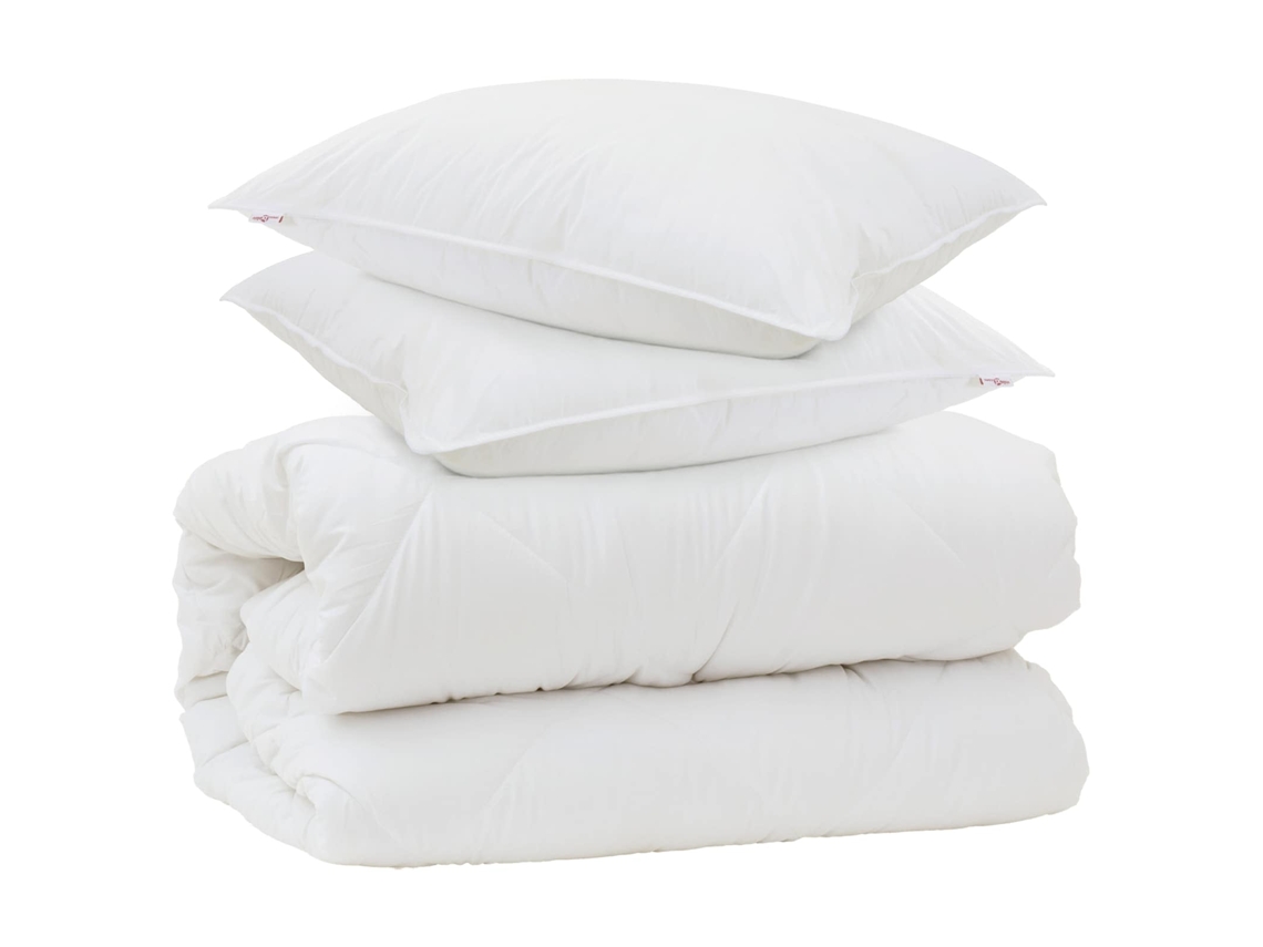 Edredão | Edredom | Duvet Com Travesseiros Com Travesseiro 3 Pcs Branco Microfibra