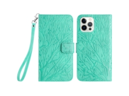 Capa Para Iphone 15 Pro Pele Sintética Verde