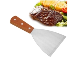 Espátula de aço inoxidável para churrasco, ideal para limpar carnes, hambúrgueres, teppanyaki e grelhas.