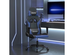 Vidaxl Cadeira Gaming De Massagens Couro Artificial Preto E Azul