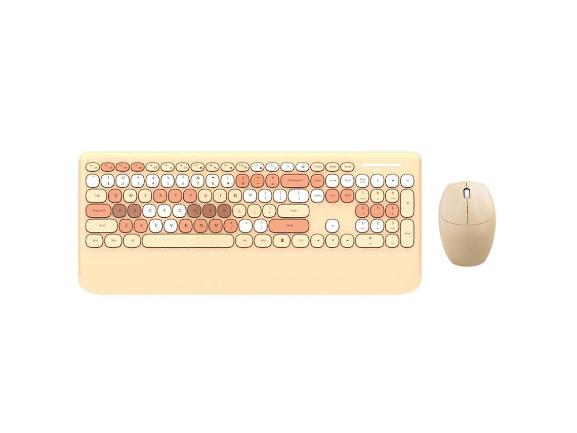 Combinação De Teclado E Mouse Sem Fio De 2,4 Ghz Com Teclas Redondas Para Laptop Ly Ebike
