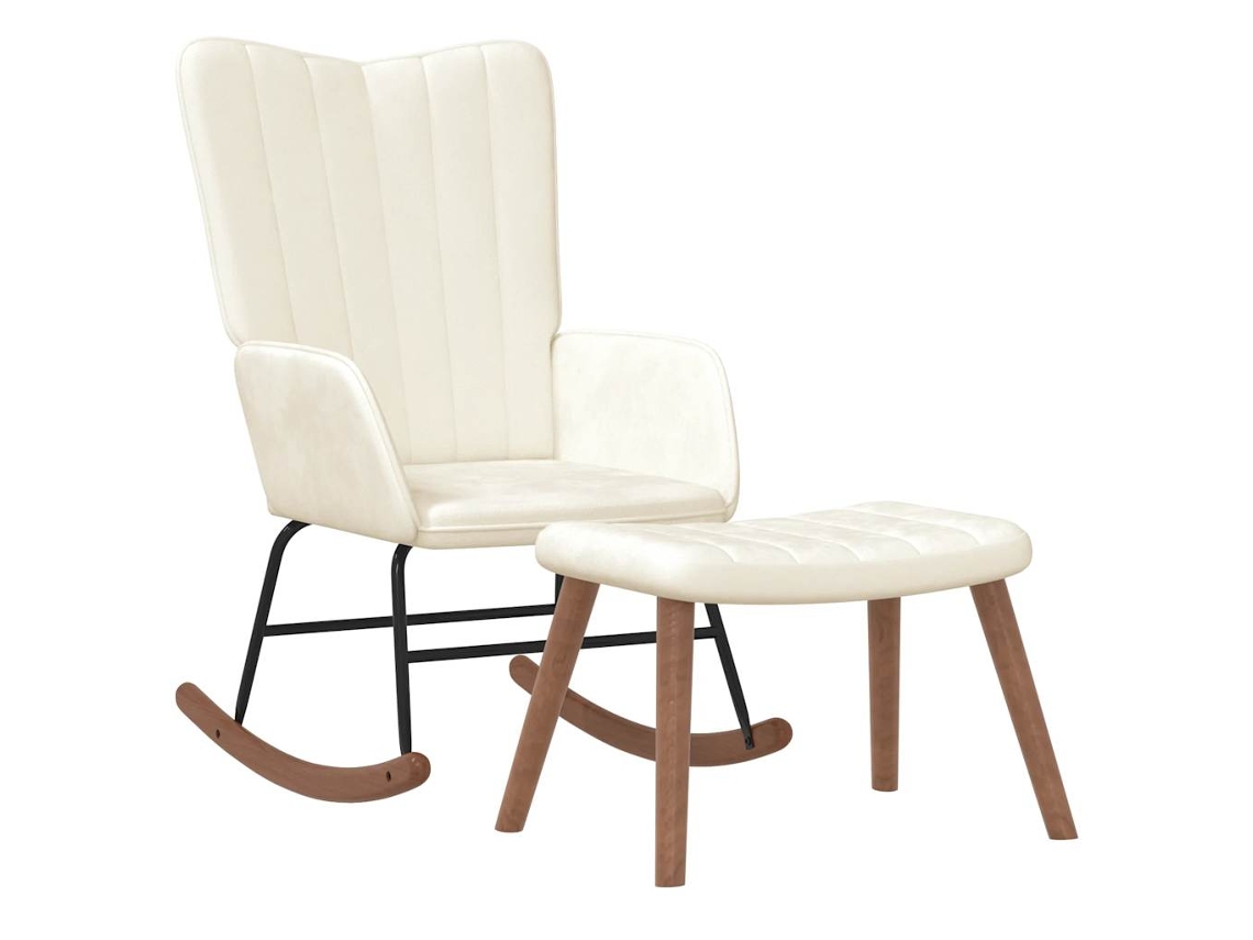Cadeira de baloiço VIDAXL Branco Veludo (61x78x98 cm)
