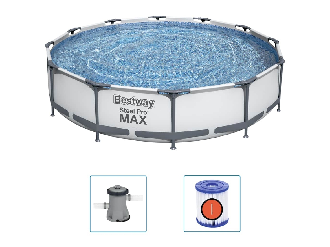 Conjunto piscina BESTWAY Aço (366x76 cm)
