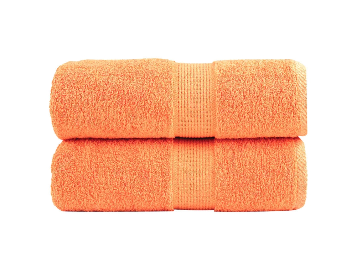 Vidaxl Toalhas De Rosto Premium Solund 2 Unidades Laranja 30x30 Cm 600 G/m²