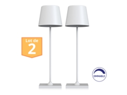 Conjunto de 2 lâmpadas de mesa recarregáveis brancas 3W 3000K IP44