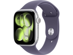 APPLE Watch Series 11 GPS 46 mm Prateado Alumínio com Bracelete Desportiva Roxo Névoa (Outlet Caixa Aberta - Tamanho M/L)