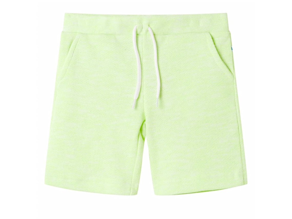 Calções De Criança Com Cordão Amarelo Néon 140