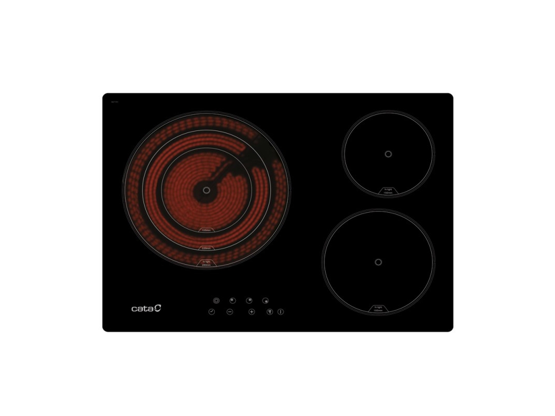 Placa de Vitrocerâmica CATA TT 5003/G (Elétrica - 55 cm - Preto)