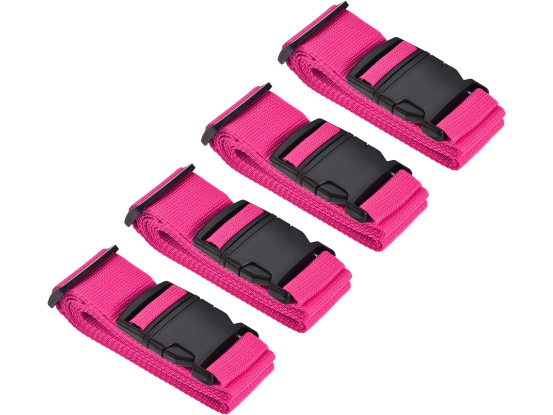 Conjunto De 4 Cintas Bagagem M Meterxity Acessórios Viagem Ajustáveis Em Pp Com Fivela E Etiqueta, Compatíveis Com Malas