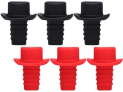 Rolhas De Vinho De Silicone Reutilizáveis, Estilo Clássico, Conjunto De 6 Unidades.