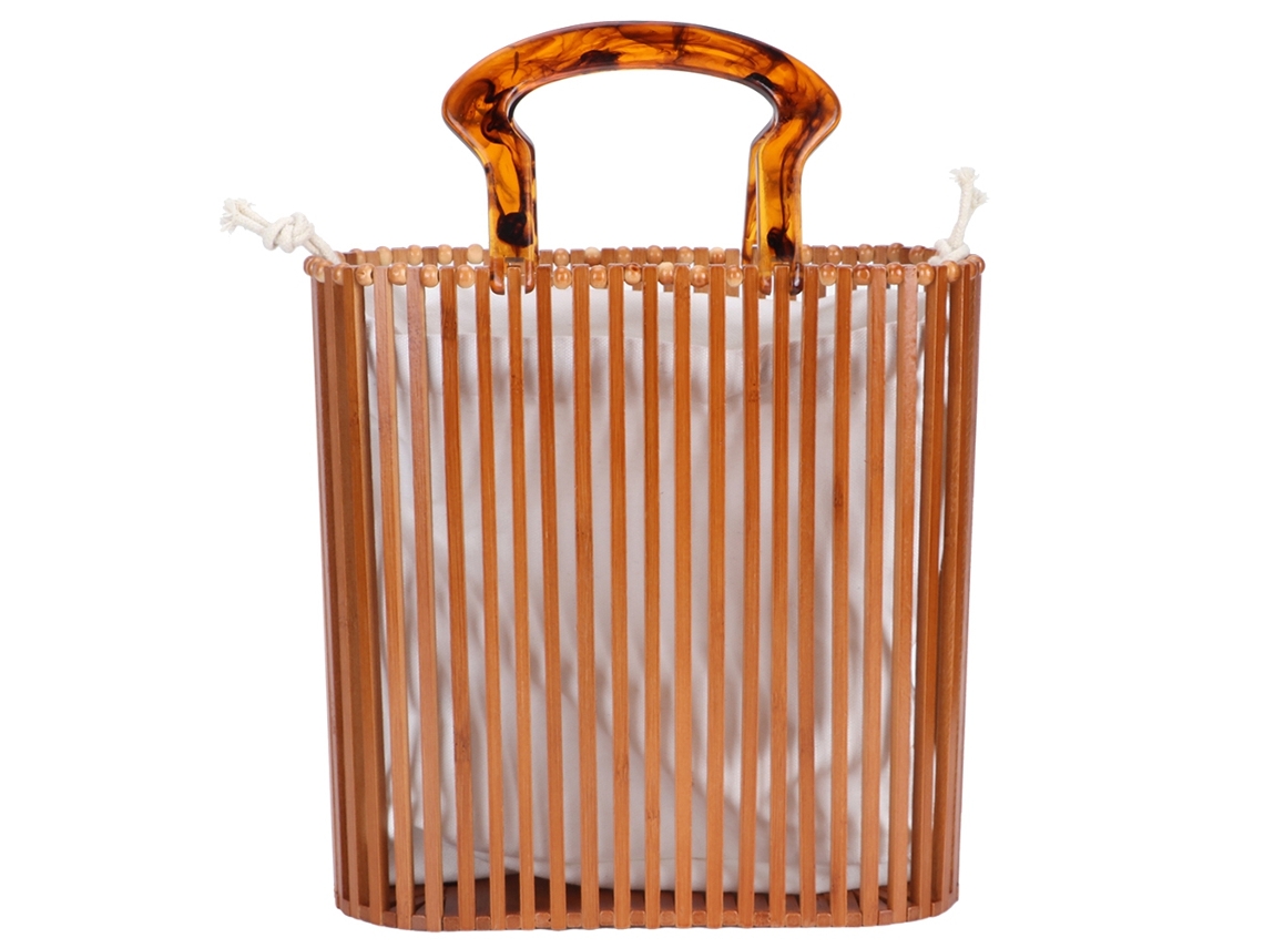 Bolsa de Bambu Tecida à Mão Verão Praia Tote Viagem Shopping S/MARCA
