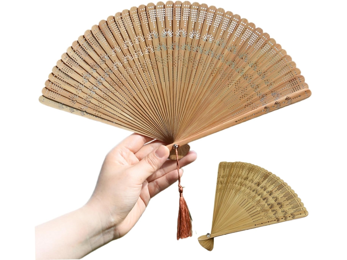 Leque Bambu Artesanal 18cm 7, 1 Polegadas, Portátil E Dobrável, I Al Para Mulheres E Meninas Acessório
