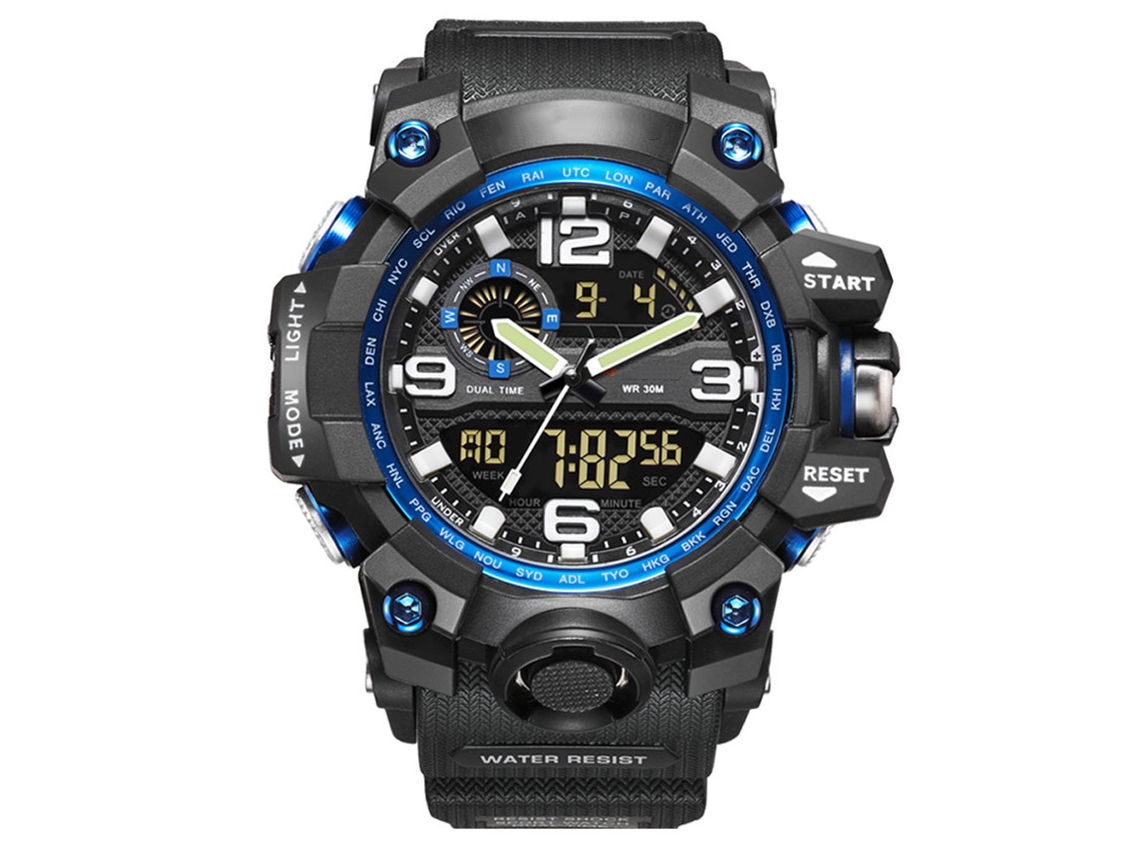 Relógio Esportivo Masculino Com Tela Digital Iluminada E Pulseira De Plástico Impermeável