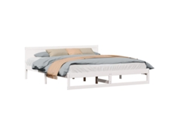 Estrutura da Cama com Cabeceira Branco 200 X 200 Cm MAISON EXCLUSIVE