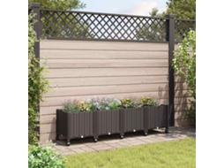 Vidaxl Vaso De Jardim Com Rodas Castanho 160 X 40 X 44 Cm Pp