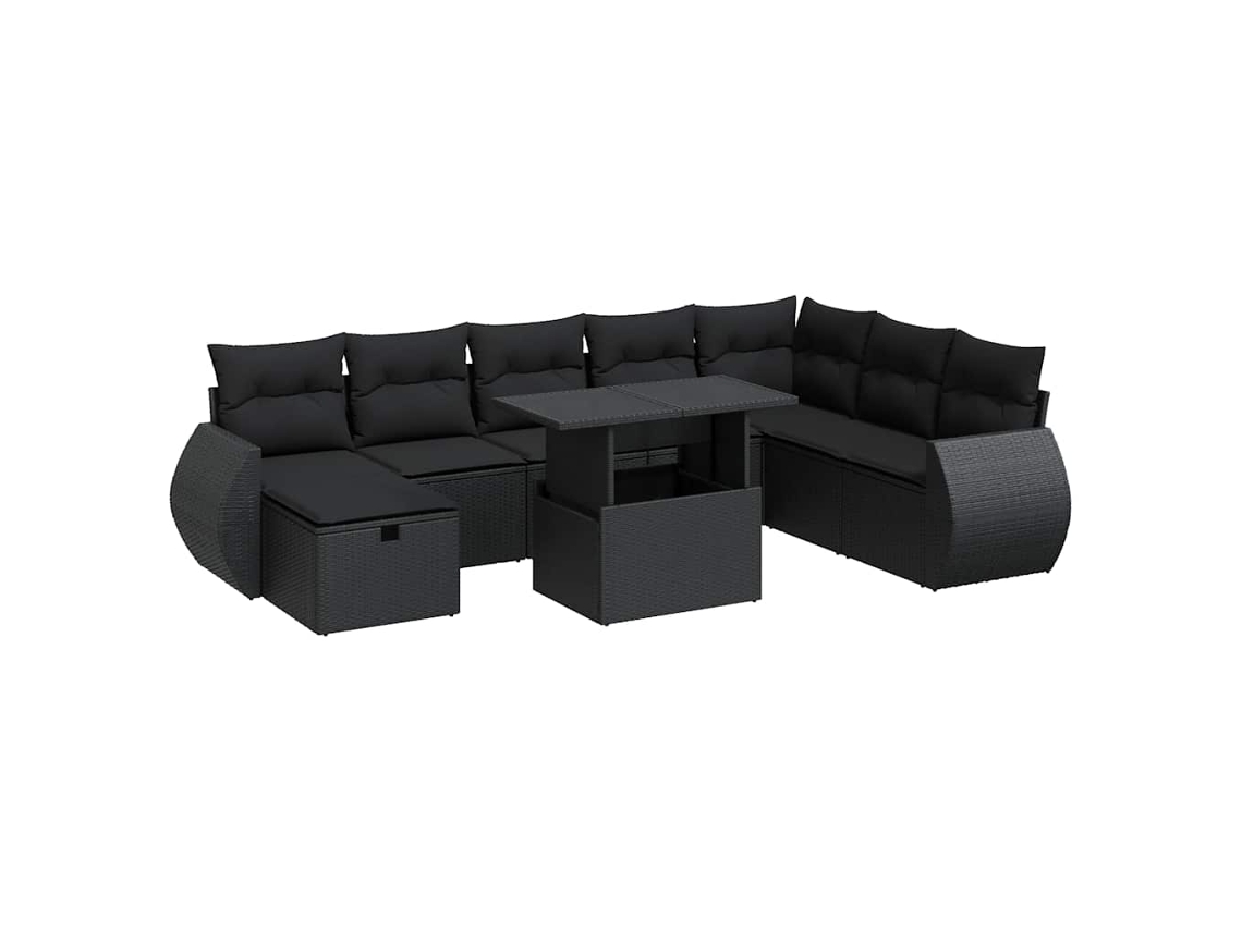 Garden Sofa Set, Garden Sofa Sets Vidaxl Preto Rattan / Vime (n/a)