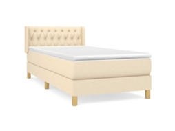 Cama com Molas/colchão 90x200 Cm Tecido Cor Crème MAISON EXCLUSIVE
