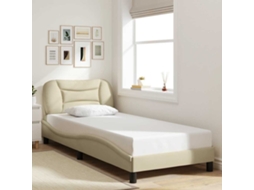 Vidaxl Estrutura de Cama Sem Colchão Hvar 90x200 Cm Tecido Creme