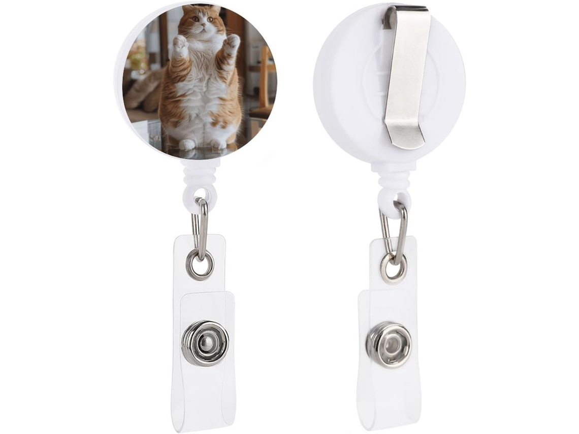 Suporte retrátil para crachá com clipe tipo jacaré, extra grosso, ideal para funcionários de escritório, médicos e enfermeiros.