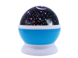 Luminária De Mesa Infantil Com Projetor Luz Noturna Led, Céu Estrelado, Bateria Usb E Efeito Lua Aquaforge (azul)