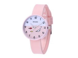 Reloj De Pulsera De Cuarzo Con Correa De Silicona Color Cian Simple Y Moderno Para Hombres Mujeres Y Estudiantes