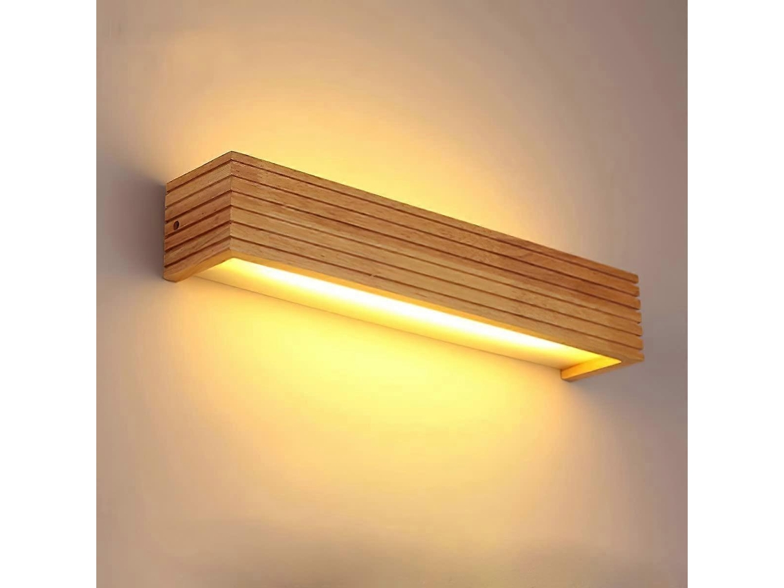 Omni lâmpada de Parede de Madeira Led Interior 8w Luz Quente para Quarto, Sala, Escritório, Corredor 35cm a
