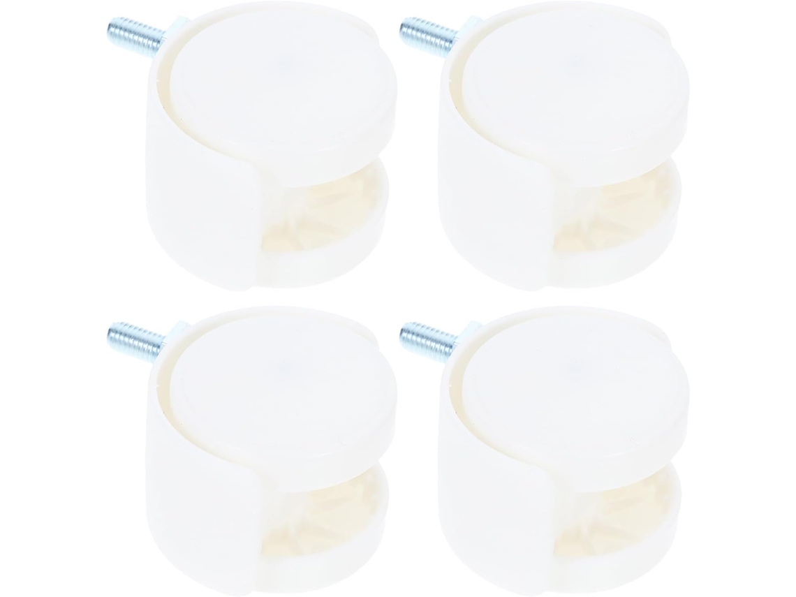 Conjunto De 4 Rodízios Plástico 1,5 Polegadas Para Móveis, Sem