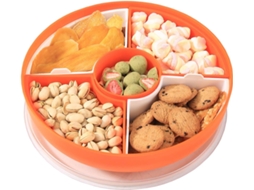 Pratos de Servir Divididos com Tampa Tigelas de Servir Bandeja Multifuncional para Lanches de Festa para Frutas Nozes Doces Biscoitos Vegetais