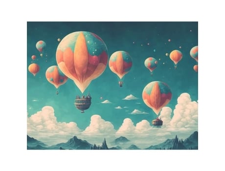 Kit De Pintura Com Diamantes Modelo Balões De Ar Quente 40x30cm Multicolorido Para Crianças Misto Ctop