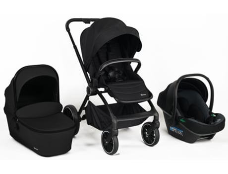 Carrinho De Bebé 3 In 1 Com Cadeira Auto Babygo Harmony Black