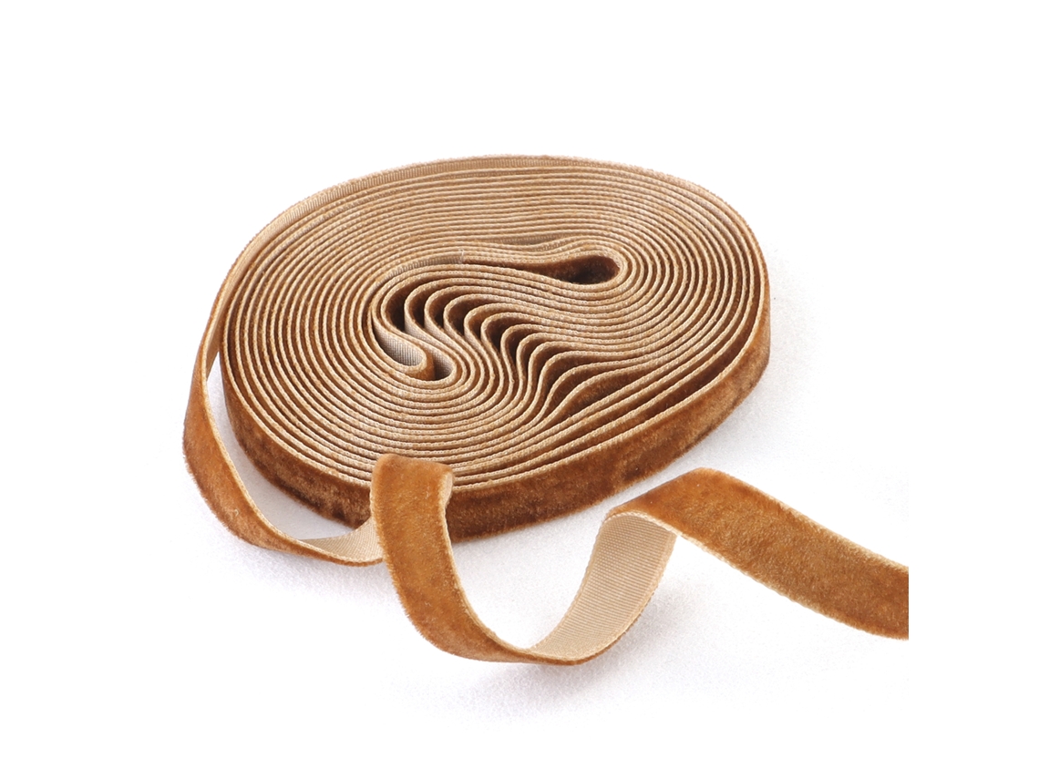 Fita de Veludo Natalina de 5 Jardas Fita Vintage Ideal para Embalagens de Natal e Casamento. MDUG (marrom Claro, 10 Mm)