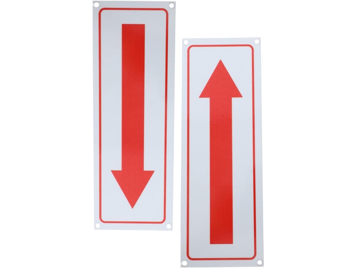 Conjunto De 2 Placas De Liga De Alumínio Com Seta Vermelha.