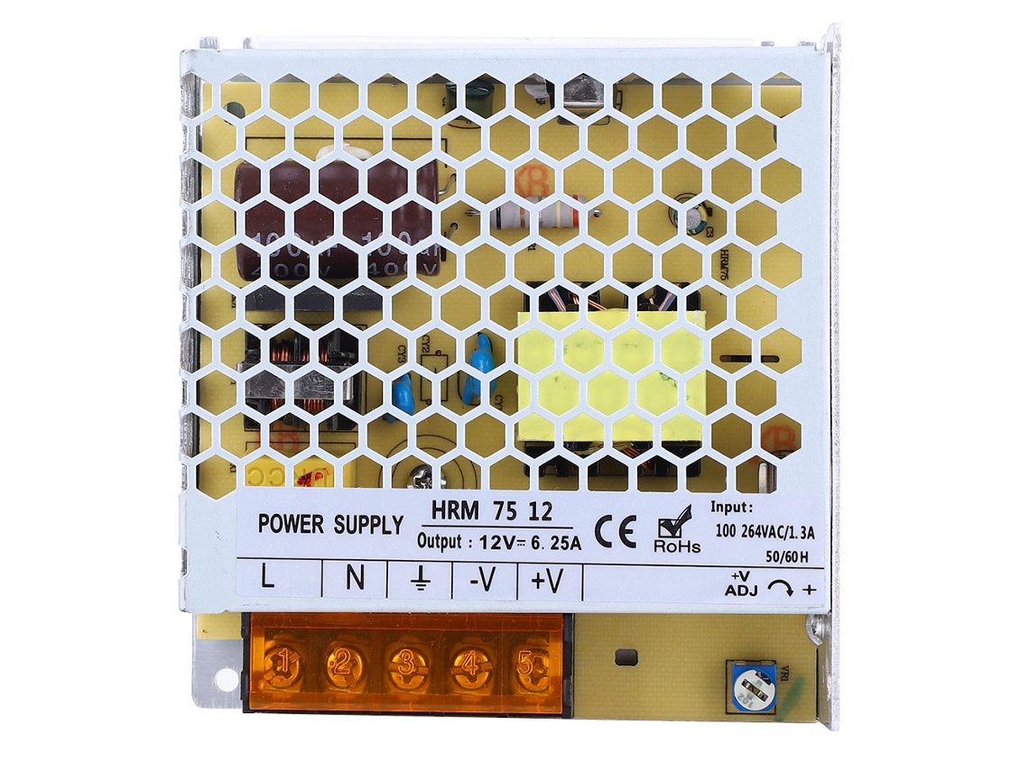 Fonte de Alimentação Ultra Fina Interna 100 264vca para 12vdc 75w para Fita Led