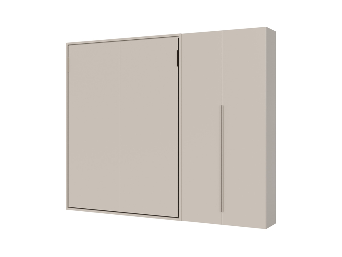 Cama Francesa Dobrável Vertical Versia Sofà 140 Com Guarda-roupa Direito De 2 Portas Argilla