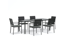 Garden Dining Set, Garden Dining Sets Vidaxl Preto Rattan / Vime (mesa Com 200 Cm De Comprimento)