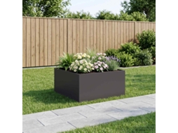 Vidaxl Vaso De Jardim Preto 80 X 80 X 40 Cm Aço Laminado A Frio