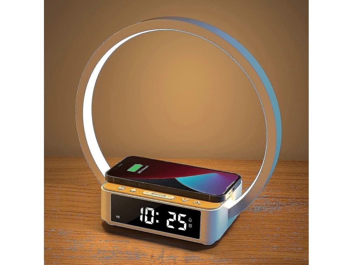 Alarm Clock With Reading Light, Eye Protection, Wireless Charging, And Stand.
