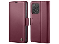 Capa Para Samsung Galaxy A72 Borboleta Fivela Litchi Textura De Telefone De Couro Rfid Antirroubo Vinho Tinto