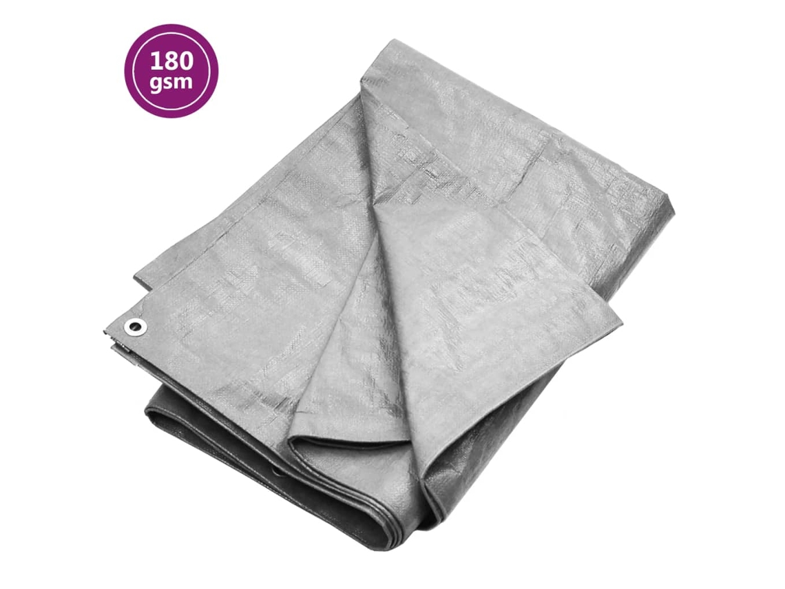 Vidaxl Lona 180 G/m² 6x12 M Pead Cinzento
