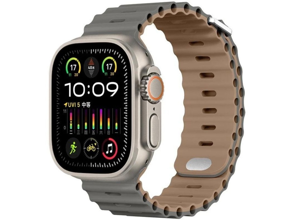 Pulseira ORYSIN Ocean Waves para Apple Watch Series 9 41mm em Cinzento e Bege com design resistente e elegante (41mm)