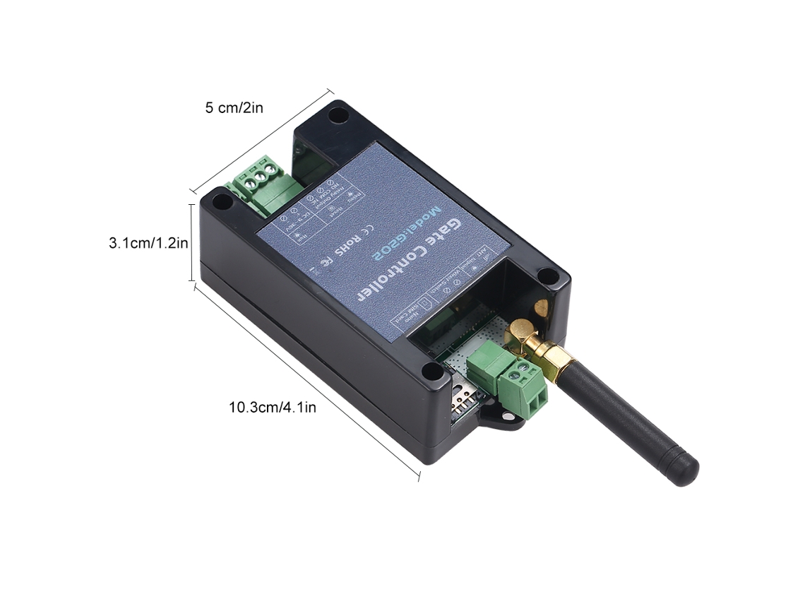 Primerox abridor de Portão Gsm G202 com Controle Remoto Sem Fio, Interruptor de Rele, 850/900/1800/1900mhz para Segurança Residencial